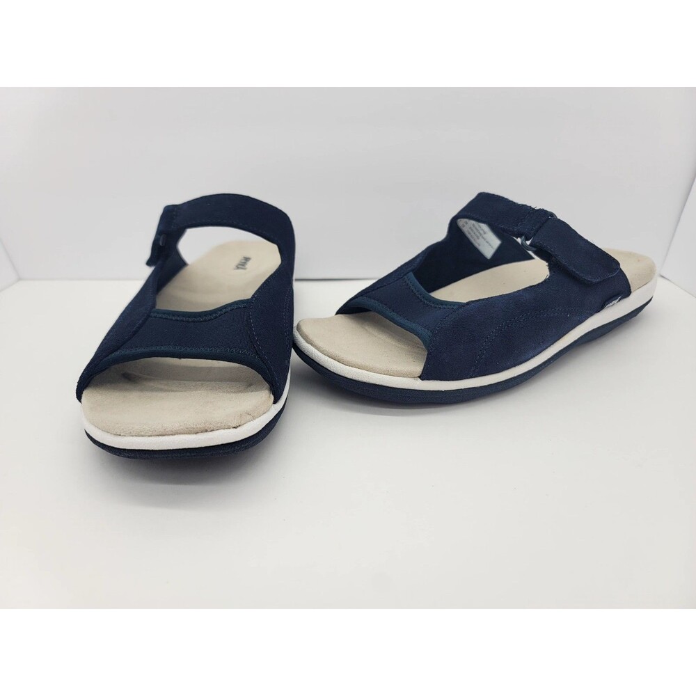 New Ryka Womens Suede Sandals Navy Blue Size 11M Model 130289